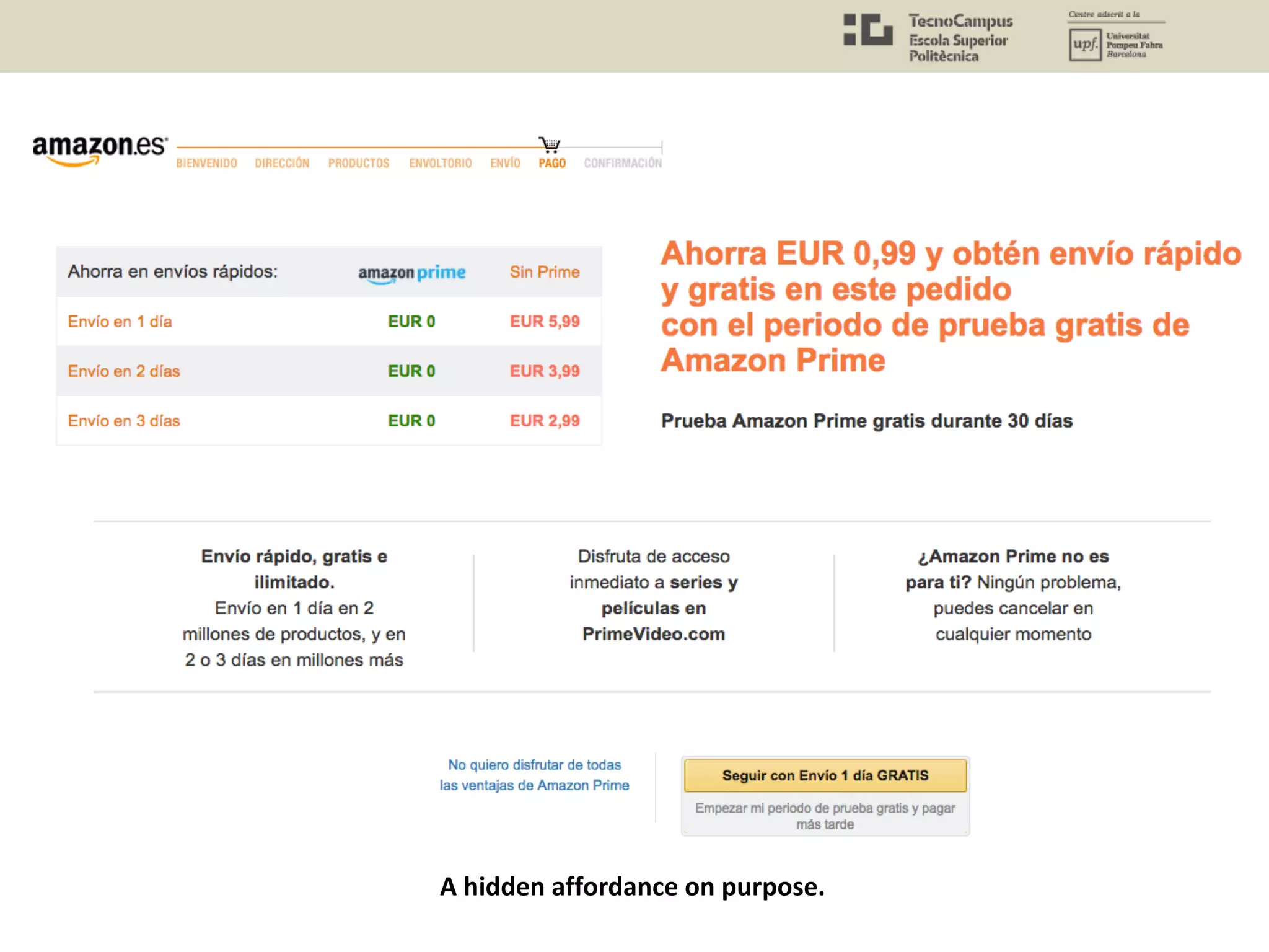 A hidden affordance on purpose.
 