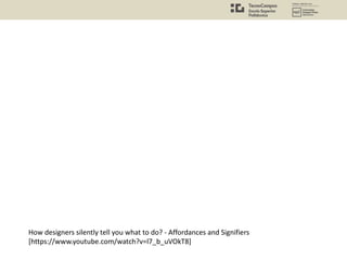 How designers silently tell you what to do? - Affordances and Signifiers
[https://www.youtube.com/watch?v=l7_b_uVOkT8]
 