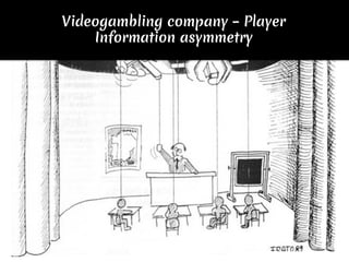 Videogambling company – Player
Information asymmetry
 