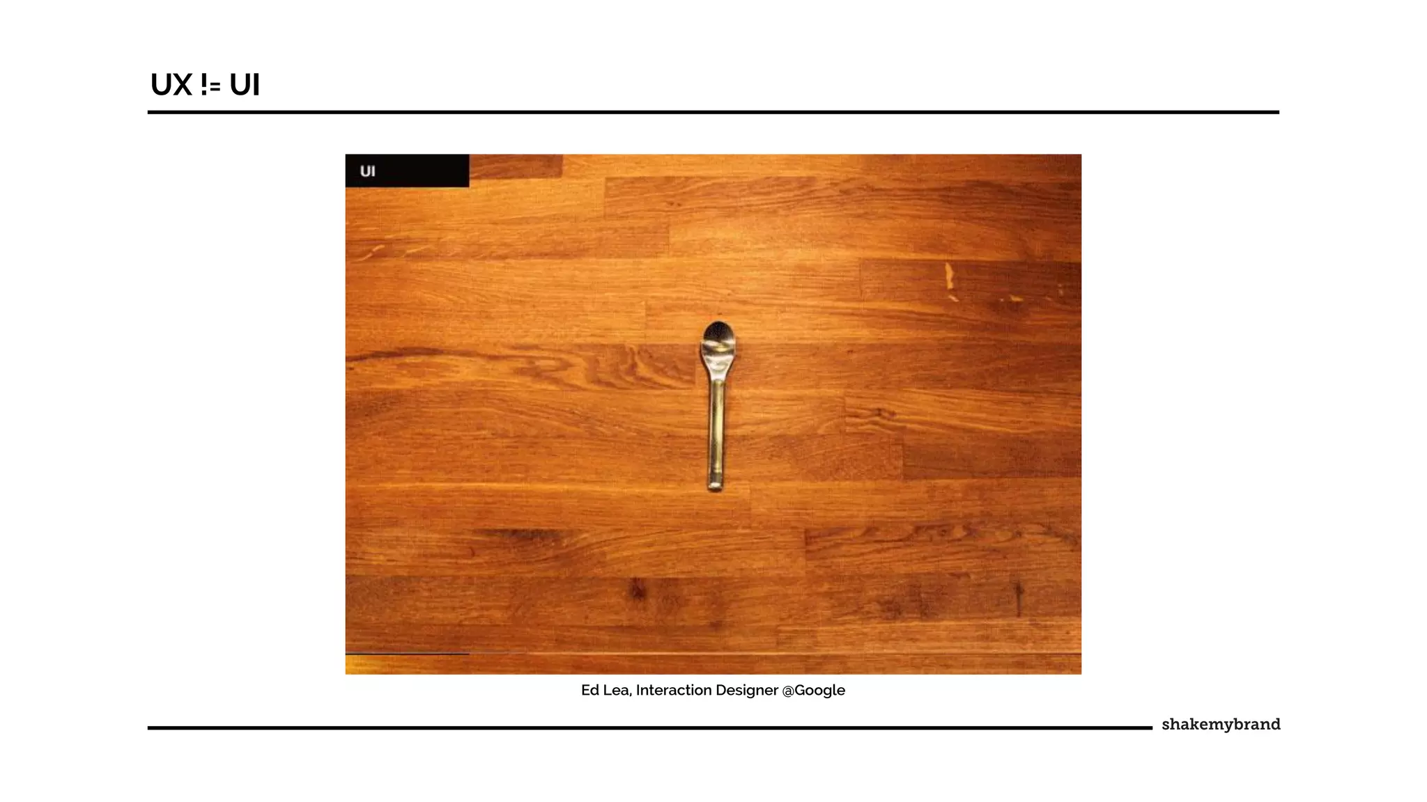 UX != UI
Ed Lea, Interaction Designer @Google
 