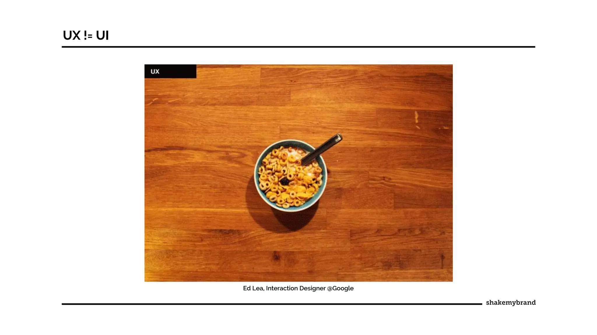 UX != UI
Ed Lea, Interaction Designer @Google
 