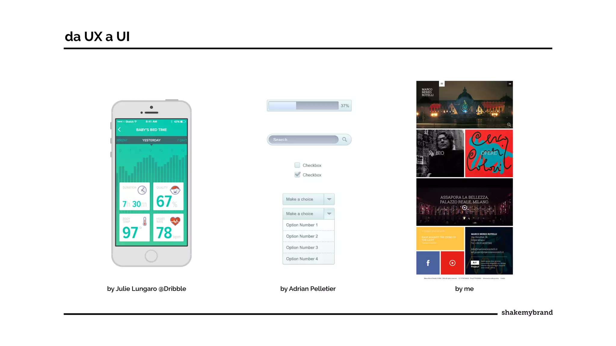 da UX a UI
by Julie Lungaro @Dribble by Adrian Pelletier by me
 
