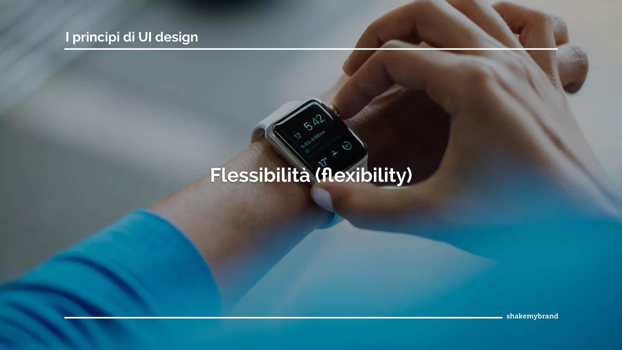 Flessibilità (ﬂexibility)
I principi di UI design
 