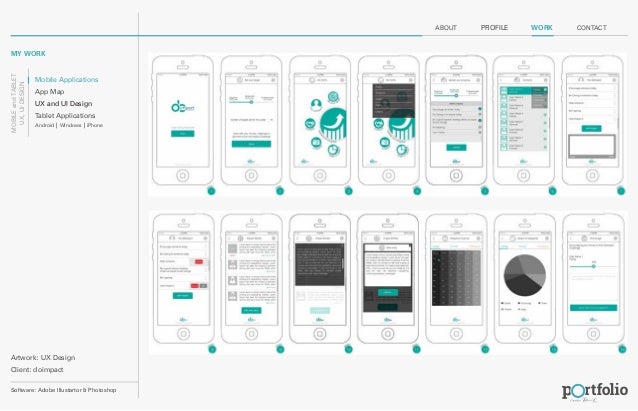 UX, UI design portfolio for mobile and tablet applications