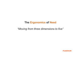 The Ergonomics of Need

“Moving from three dimensions to five”
 