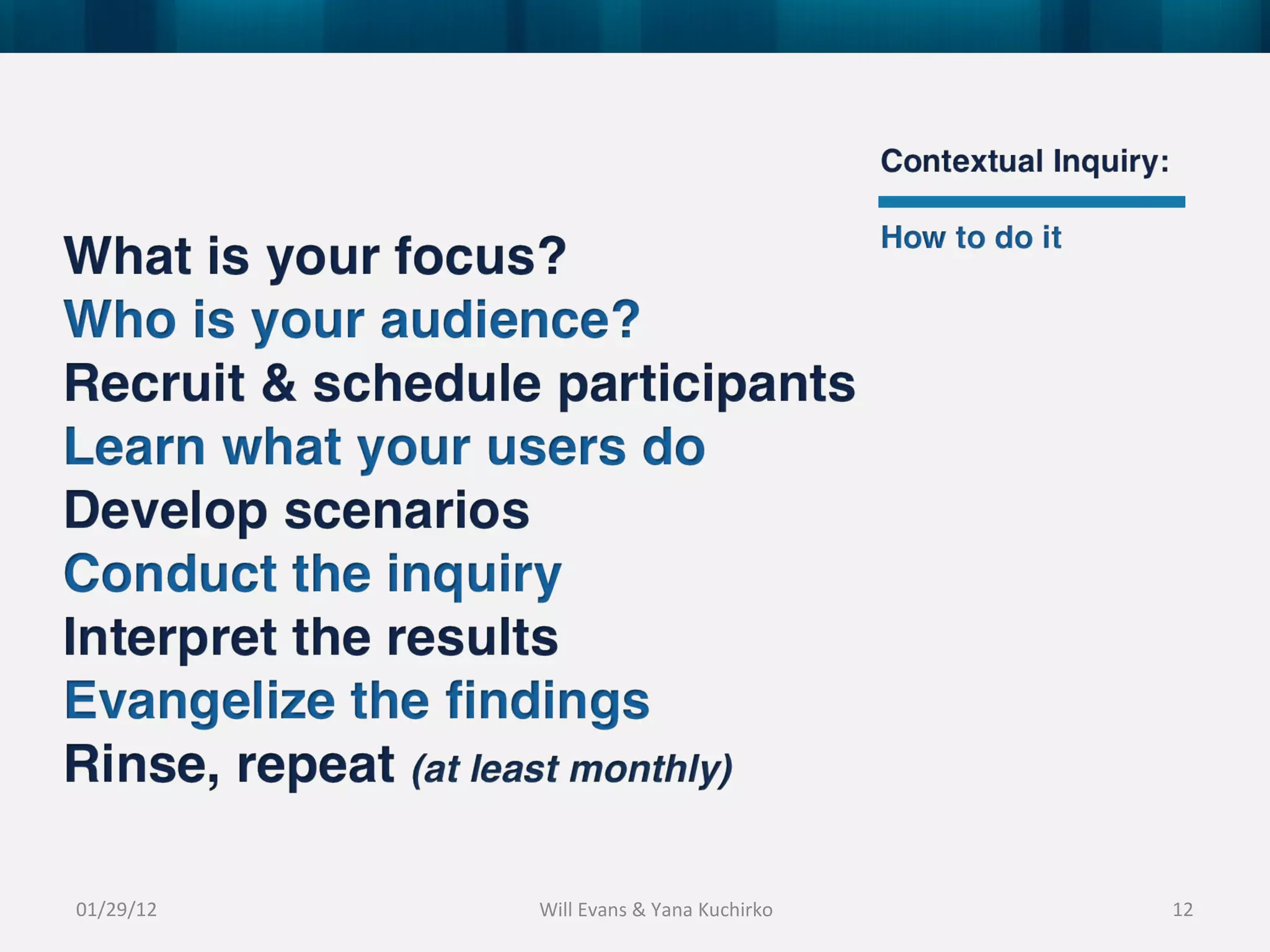 01/29/12 Will Evans & Yana Kuchirko 