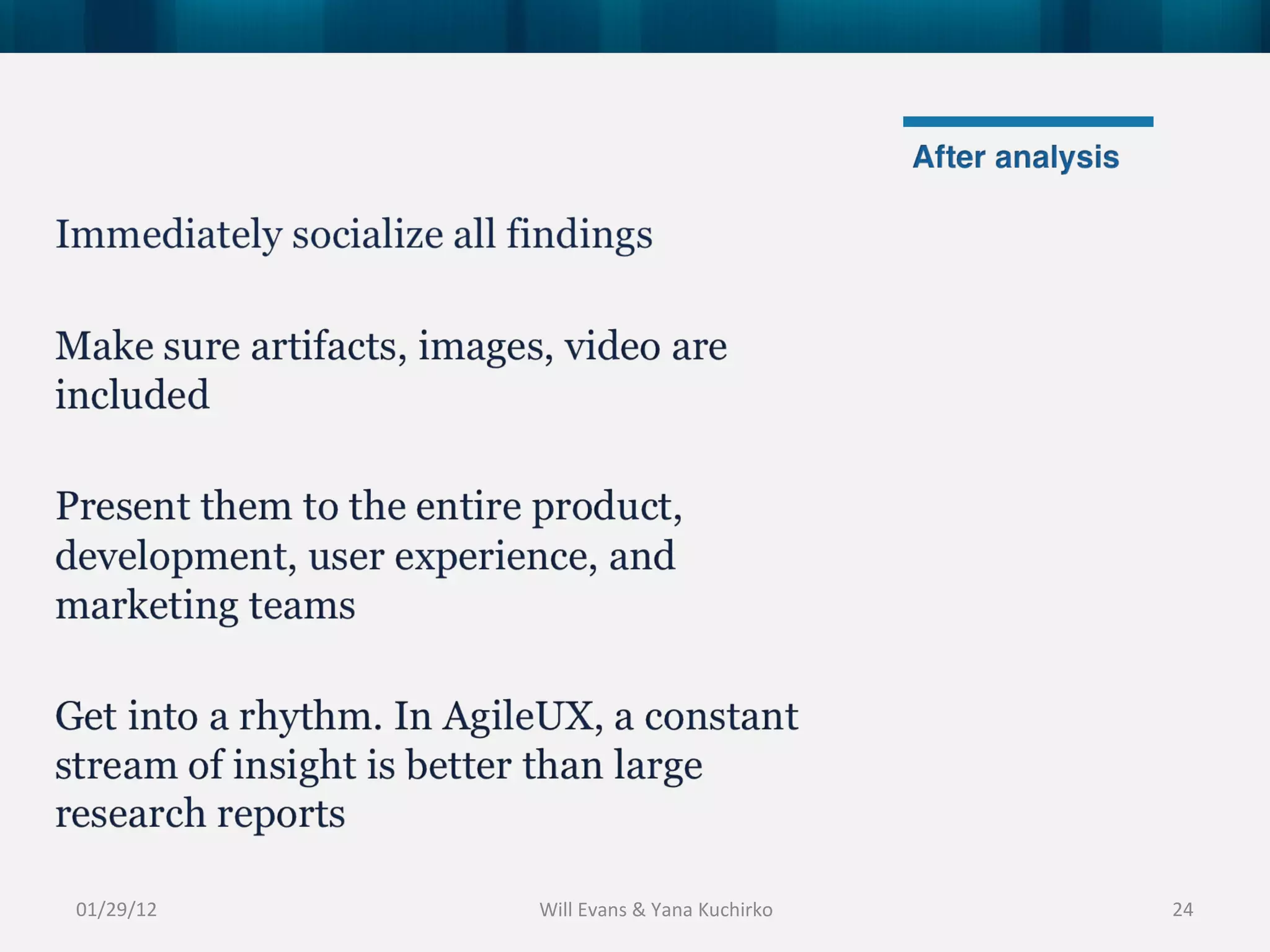 01/29/12 Will Evans & Yana Kuchirko 