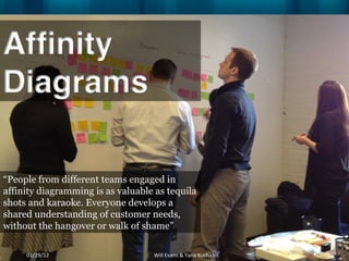 01/29/12 Will Evans | Manager, User Experience Design “ People from different teams engaged in affinity diagramming is as ...