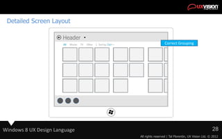 Detailed Screen Layout

                       Header
                                                  Correct Grouping

...