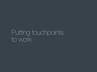 Putting touchpoints
to work

 