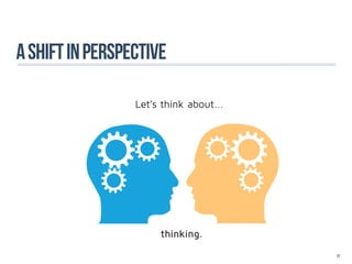 A SHIFT IN PERSPECTIVE

                 Let’s think about...




                      thinking.
                                        27
 