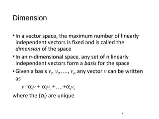 Dimensions Examples Vector Example Representation | PPT