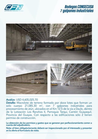 La obtención de los permisos y gastos que se generen por perfeccionamiento corren a
cuenta del adjudicatario.
Nota: el bie...