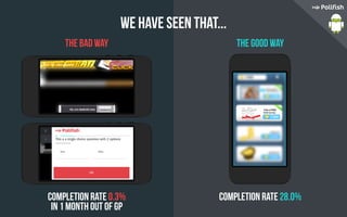 We have seen that...
the bad way
Completion rate 0.3%
IN 1 MONTH OUT OF GP
Completion rate 28.0%
the good way
 