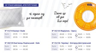 +1 година сну
для пасажирів!
Даємо ще
біля моря!
пів дня
 