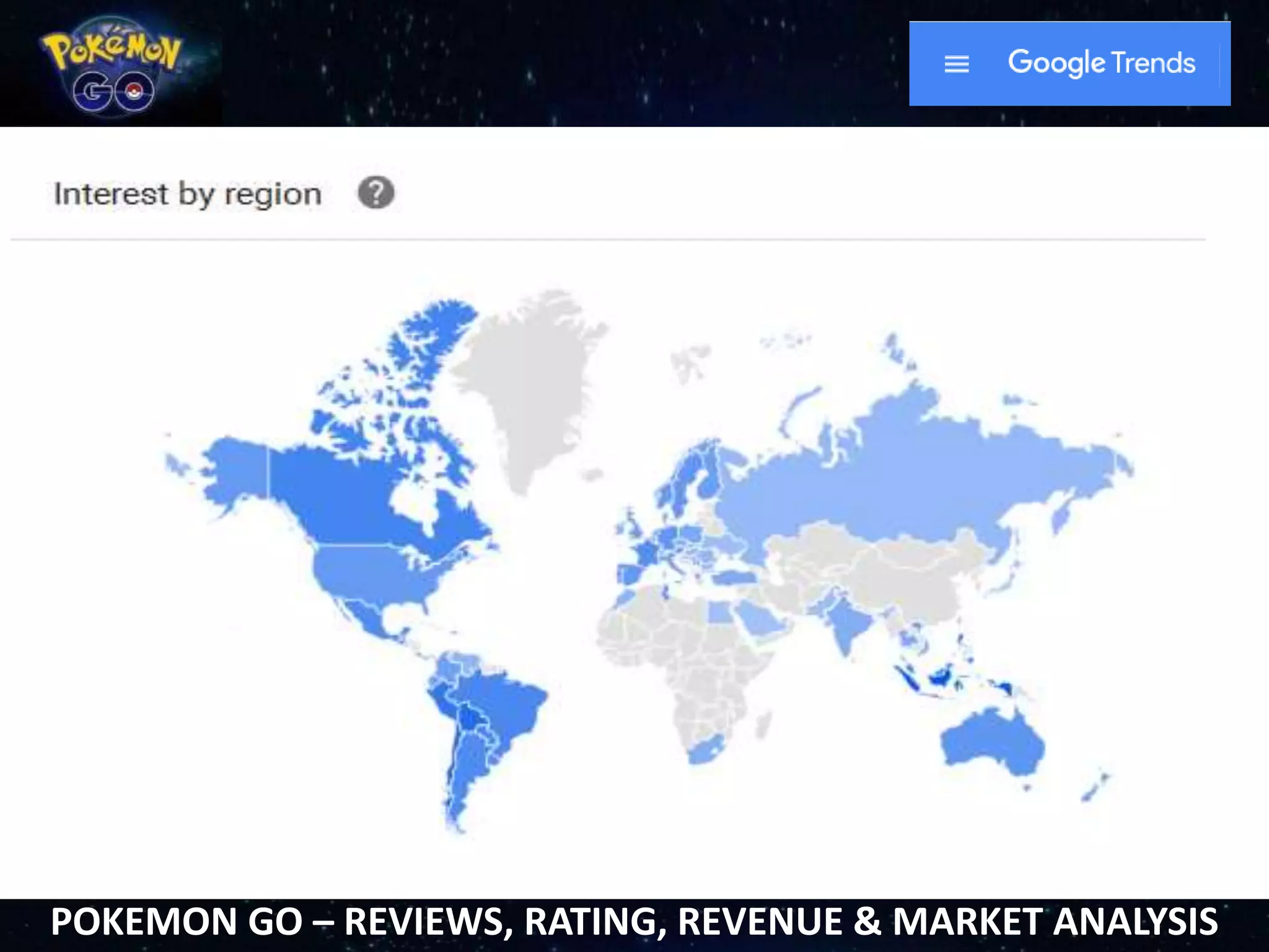 POKEMON GO – REVIEWS, RATING, REVENUE & MARKET ANALYSIS
 