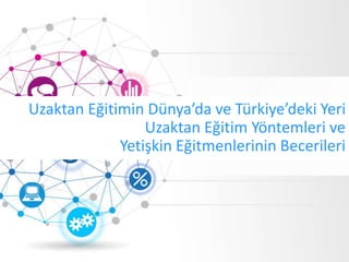 Uzaktan Eğitimin Dünya’da ve Türkiye’deki Yeri
Uzaktan Eğitim Yöntemleri ve
Yetişkin Eğitmenlerinin Becerileri
 