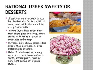 Parvarda Uzbek cuisine uzbek traditional dishes an | PPTX
