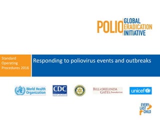 Responding to poliovirus events and outbreaksStandard
Operating
Procedures 2016
 