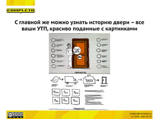 С главной же можно узнать историю двери – все
ваши УТП, красиво поданные с картинками
 