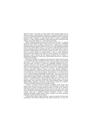 njihovom jez.iku. Ο tom jeziku, na žalost, imamo veoma oskudne podatke koji su,
uglavnom, crpljeni iz grčke literature. Pokušaji da se reši pitanje jezika Skita izazvali
su u nauci niz protivrečnih hipoteza koje jedna drugu isključuju. Pravilno osvedjavanje
problema skitske etnogeneze u našoj literaturi dugo su ometale nemarksističke
postavke N. J. Mara i njegovih sledbenika. Danas raeđu lingvistima i skitolozima vlada
mišljenje da jezik Skita spada u tzv. severnoiransku grupu jezika.
Prema Herodotovim podacima, preko reke Dona nisu živeli Skiti, vec plemena
Sauromata, srodna Skitima po jeziku i načinu života. Isto se raože reći i ο meotijskim
plemenima koja su živela na obalama Azovskog mora i u oblasti Kubana. Teritorija
nastanjena pomenutim grupama plemena bila je sa svih strana opkoljena plemenima
koja nisu bila srodna Skitima i koja su se od njih bitno razlikovala načinom života i
nivoom socijalnog razvitka. Ο tim plemenima Grci su znali veoma malo i ο njima su
prepričavane najfantastičnije priče. Na primer, Herodot, govoreći ο Neurima koji su
živeli na teritoriji zapadno od srednjeg Dnjepra i koji su možda predstavljali
protoslovensko stanovništvo Evrope, kaže da su svi bili čarobnjaci i da su umeli da se
pretvaraju u vukove. Otprilike isto tako maglovitu predstavu imao je Herodot i ο
Malanhlenima nastanjenim u oblasti koja se pruža gomjim tokom Dona i u graničnim
stepama istočno od Dona.
Jasno je da se istorijski razvoj plemena razbacanih na tako velikom prostoru odvijao
u vrio raznolikim uslovima i u nejednakom tempu. Uočljive su razlike u nivou njihovog
razvoja čak i u onim slučajevima kad su se ove ili one grupe plemena nalazile sasvim
blizu jedna druge. Na primer, svi antički pisci jednodušno naglašavaju surovost i
zaostalost Taura koji su bili nastanjeni u planinskim delovima Krima. Arheološka
istraživanja tog dela Krima stvarno su pokazala da ovde u drevno doba nisu postojali
uslovi za razvoj zemljoradnje i stočarstva i da su ribolov i lov predstavljali glavno
zanimanje stanovništva. Međutim, privredni život većine plemena nastanjenih u
severnim predelima Crnog mora, prvenstveno onih sa kojima su Grci dolazili u dodir za
vreme kolonizacije, već je stajao na relativno visokom stepenu. To se naročito odnosi
na život stalno nastanjenog zemljoradničkog stanovništva, koje nam je poznato na
osnovu iskopinama mnogobrojnih naselja, između ostalih, prema iskopinama velikog
Kamengrada na Dnjepru nedaleko od današnjeg Nikopolja. U to doba, po pravilu,
oranje se već obavljalo pomoću volovske zaprege i pluga, želo se srpovima, žito je
mleveno u naročitim mlinovima. Mnogobrojni ostaci kostiju svedoče ο tome da je
gajena krupna i sitna rogata stoka, živina i konji. Ostaci stambenih zgrada i keramika
nađena prilikom iskopavanja, raznolika po svojim oblicima i nameni sve to svedoči ο
relativnom materijalnom bogatstvu stanovnika takvih naselja.
Ο obimu i razvijenosti stočarstva pastirskih, nomadskih naroda svedoče takvi
spomenici drevnog života kao što su, na primer, Ulski, Kostromski, Voronješki i drugi
kurgani. Samo u jednom od ulskih kurgana koji datira iz VI veka pre n.e. nađeno je
preko 400 konjskih kostura poređanlh u pravilnim redovima duž greda za koje su bili
vezani. Običaj masovnog ritualnog ubijanja konja pruža nam jasnu predstavu ο veličini
konjskih ergela koje su pripadale nomadima. Pretrpanost inventara u velikim
kurganima predmetima grčkog porekla uočljivo dokazuje veze mesne plemenske
aristokratije sa grčkim gradovima kolonijama. ,
Velike grobnice kurgani, bogate inventarom i tragovima ritualnih žrtvenih obreda,
predstavljaju veliki kontrast ogromnom broju mogila sirotinje koje su skoro bez
 