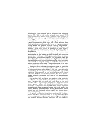 predstavljala je „zlatna omladina" koja se grupisala u tajne organizacije
heterije. 412. g. daju im svoju podršku najbogatiji atinski građani. U VIII
knjizi Tukididovog dela stalno se govori ο trijerarsima koji su „nezavisno od
Alkibijada i još u većoj meri nego on težili ka obaranju demokratije" (Vm,
47, 2 i drago).
Takojedošlo do udruživanja oligarha i bogatih građana „koji su prema
Tukidiđu vukli na svojirri leđima najveći teret". Glavna parola tog saveza
bilo je ograničenje državnih rashoda. Pod tim se pre svega podrazumevalo
potpuno ukidanje plata buleutima (većnicima članovima bule), sudijama i
naknada za posete zasedanjima narodnih skupština. Sprovođenjem ovog
programa u život atinska sirotinja bi automatski bila lišena učešča u
upravljanju državom, a vlast bi defakto prešla u ruke oligarha i grupa koje im
pružaju podršku.
Međutim, ostvarenje takvog programa u punom njegovom obimu bilo bi
skoro nemoguće ne samo iz političkih razloga, jer demos ne bi dobrovoljno
ispustio vlast iz svojih ruku, već i zbog ekonomskih razloga, jer su razna
državna davanja faktički predstavljala jedini izvor za prehranu širokih masa
demosa koji je bio sateran sa svojih njiva iza Dugih bedema i ostao bez
ikakvih sredstava za život. Većinu mornara atinske flote koja se nalazila kod
Samosa takođe su sačinjavali teti koji su bili životno zainteresovani za
očuvanje demokraiije. Prema tome, u normalnim uslovima nije se moglo
računati na ukidanje ustava ni mirnim, ni oružanim putem.
Međutim, na strani antidemokratskih grupacija bila je još jedna važna
okolnost. Stvar je u tome što su najaktivniji branioci demokratskih ustanova
teti većinom bili odsutni, pošto su služili u floti koja se u to doba stalno
nalazila u Joniji. Na taj način jedna od najaktivnijih političkih grupa atinskih
građana nije bila u mogučnosti da uzme neposredno učešće u radu eklesije.
U to vreme deo bivših vođa radikalnih elemenata, kao što su Pisander i
Harikle, prebegao je oligarsima, čak je stao na čelo antidemokratskih
poduhvata.
Zato su oligarsi 412. g. relativno lako odneli dve važne pobede. Pre
svegaTodmah posle sicilijanske katastrofe delimično je bio narušen atinski
ustav. U programu koji smo citirali nešto ranije skreće na sebe pažnju
poslednja tačka: ο organizovanju ,^magistrature u kojoj bi se nalazili
najstariji građani i kojoj bi bila dužnost da prethodno veća ο tekućim
poslovima". Ta magistratura zvala se probule. Dotle je takvu magistraturu
predstavljala bule koja je delovala kao pritanija. Može čak da se kaže i više:
stvarno „prethodno razmatranje tekućih poslova" predstavljalo je osnovnu
funkciju bule, jer je eklesija koja se često okupljala sama donosila odluke ο
svim tekućim pitanjima.
Na taj način, uvođenjem nove magistrature uloga stare bule svodila se u
stvari na nulu. Novo se sastojalo u tome što su ranije članovi bule birani
žrebom i što je bula stvarno predstavljala organ mase građana koji je, iako
nije posedovao dovoljno iskustva u upravljanju, ipak bio demokratski.
 