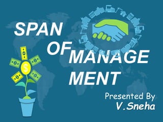 SPAN
OFMANAGE
MENT
Presented By
V.Sneha
 