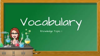 Vocabulary
Knowledge Topic 1
 