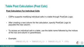 V.6 CSPro Tabulation Application_Creating Tables with PostCalc ...