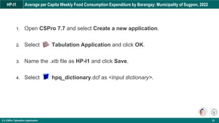 V.6 CSPro Tabulation Application_Creating Tables with PostCalc ...