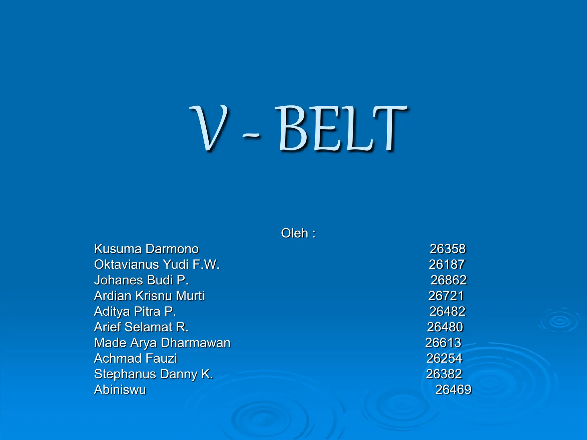 JENIS BAHAN UKURAN DAN APLIKASI V BELT PPT