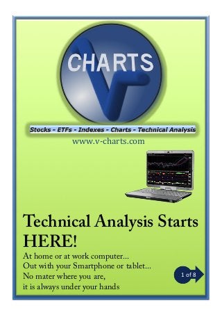 www.v-­‐charts.com

Technical Analysis Starts
HERE!
At home or at work computer...
Out with your Smartphone or tablet...
No mater where you are,
it is always under your hands

1	
  of	
  8	
  

 