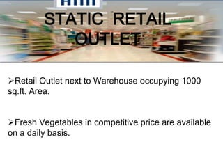 Yet unexplored market and latent demand of its target customersTHREATS:Threat of retail giants imitating the idea and entering the market