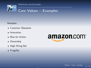 Amazon Customer Obsession Examples Mission, Vision and Strategy in organisations | PDF