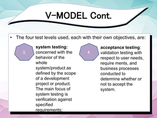 V model | PPTX | Computer Software and Applications | Computing