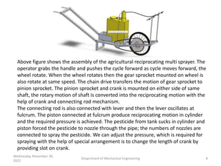 Wednesday, November 30,
2022
Deaprtment of Mechanical Engineering 8
Above figure shows the assembly of the agricultural re...