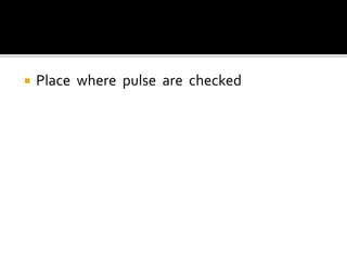  Place where pulse are checked
 