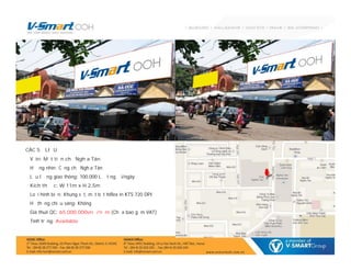CÁC SỐ LIỆU
● Vị trí: Mặt tiền chợ Nghĩa Tân
● Hướng nhìn: Cổng chợ Nghĩa Tân
● Lưu lượng giao thông: 100.000 Lượt người/ngày
● Kích thước: W 11m x H 2,5m
● Loại hình biển: Khung sắt, mặt bạt hiflex in KTS 720 DPI
● Hệ thống chiếu sáng: Không
● Giá thuê QC: 65.000.000vnđ/năm (Chưa bao gồm VAT)
● Tình trạng: Available
 