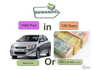 1500 Pair 120 Days
in
INR 6,50,000 CashVerna Car Or
 
