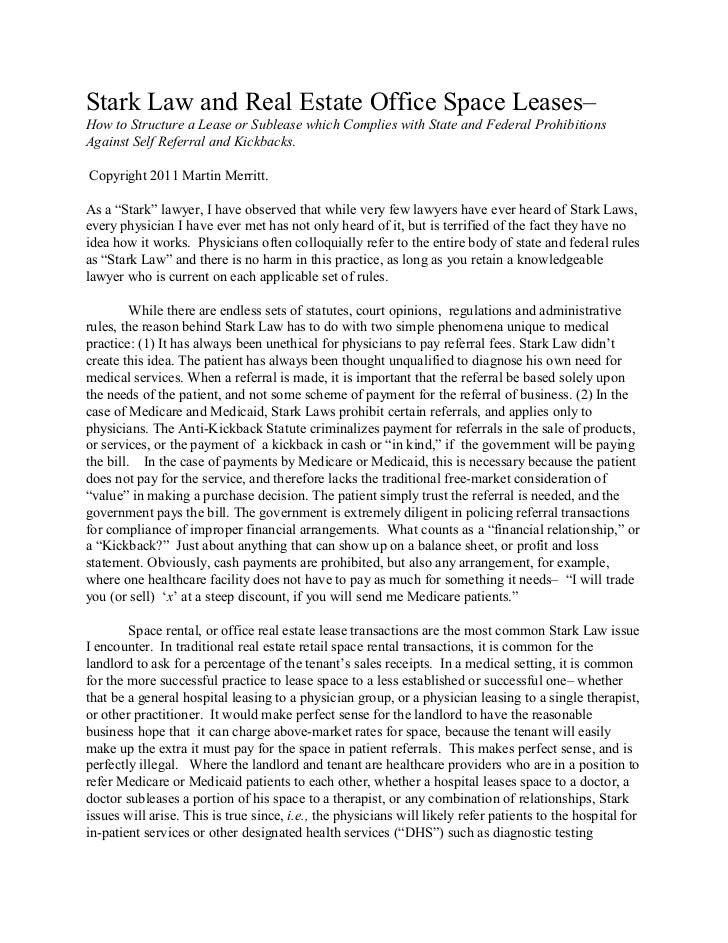 V 02 Stark Law And Real Estate Office Space Leases!How To Structure A