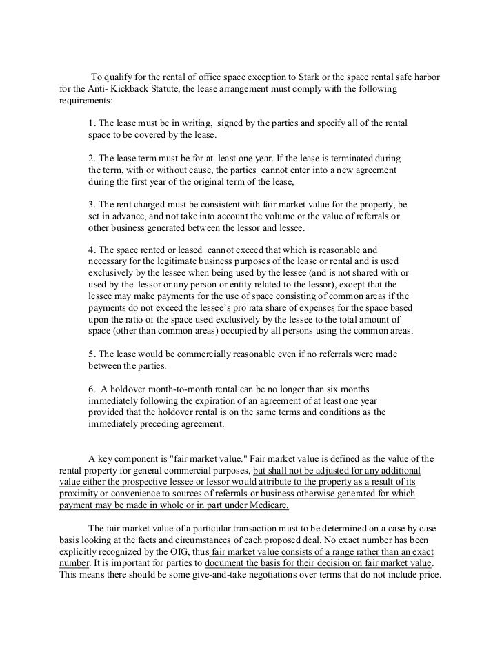 V 02 Stark Law And Real Estate Office Space Leases!How To Structure A