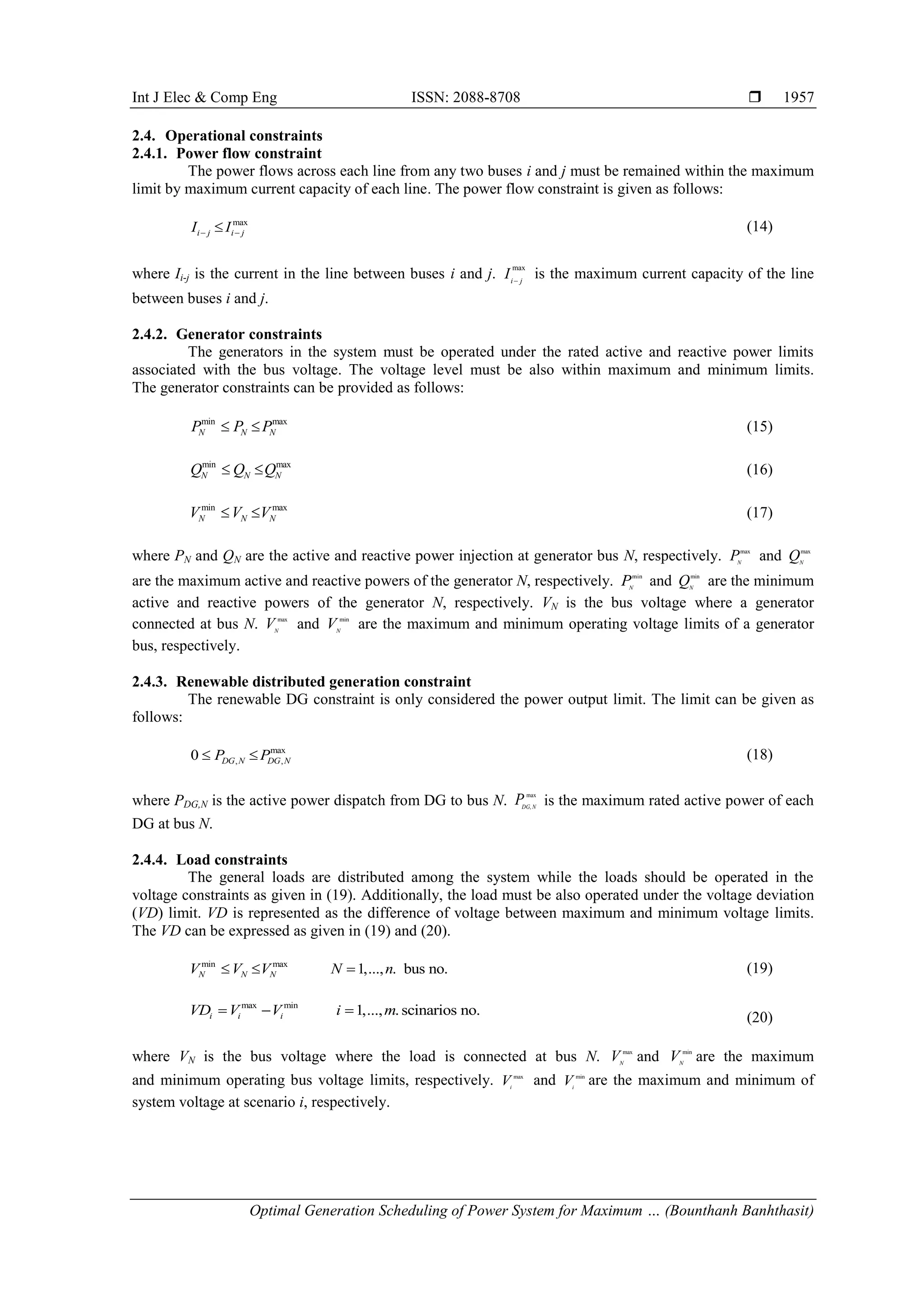 Optimal Generation Scheduling of Power System for Maximum Renewable ...