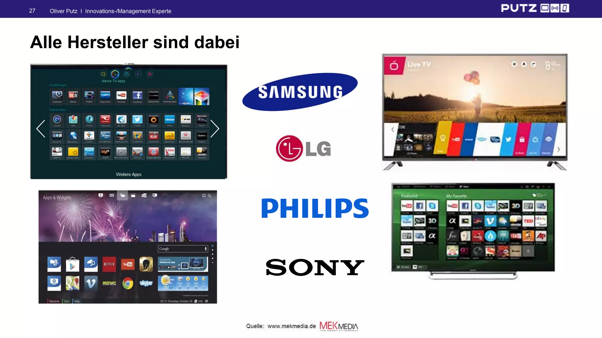 Oliver Putz I Innovations-/Management Experte27
Alle Hersteller sind dabei
 