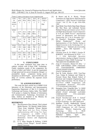 Design of Low Power & High Speed Comparator with 0.18μm Technology for ...