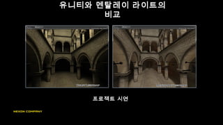 유니티와 멘탈레이 라이트의
비교
프로젝트 시연
 