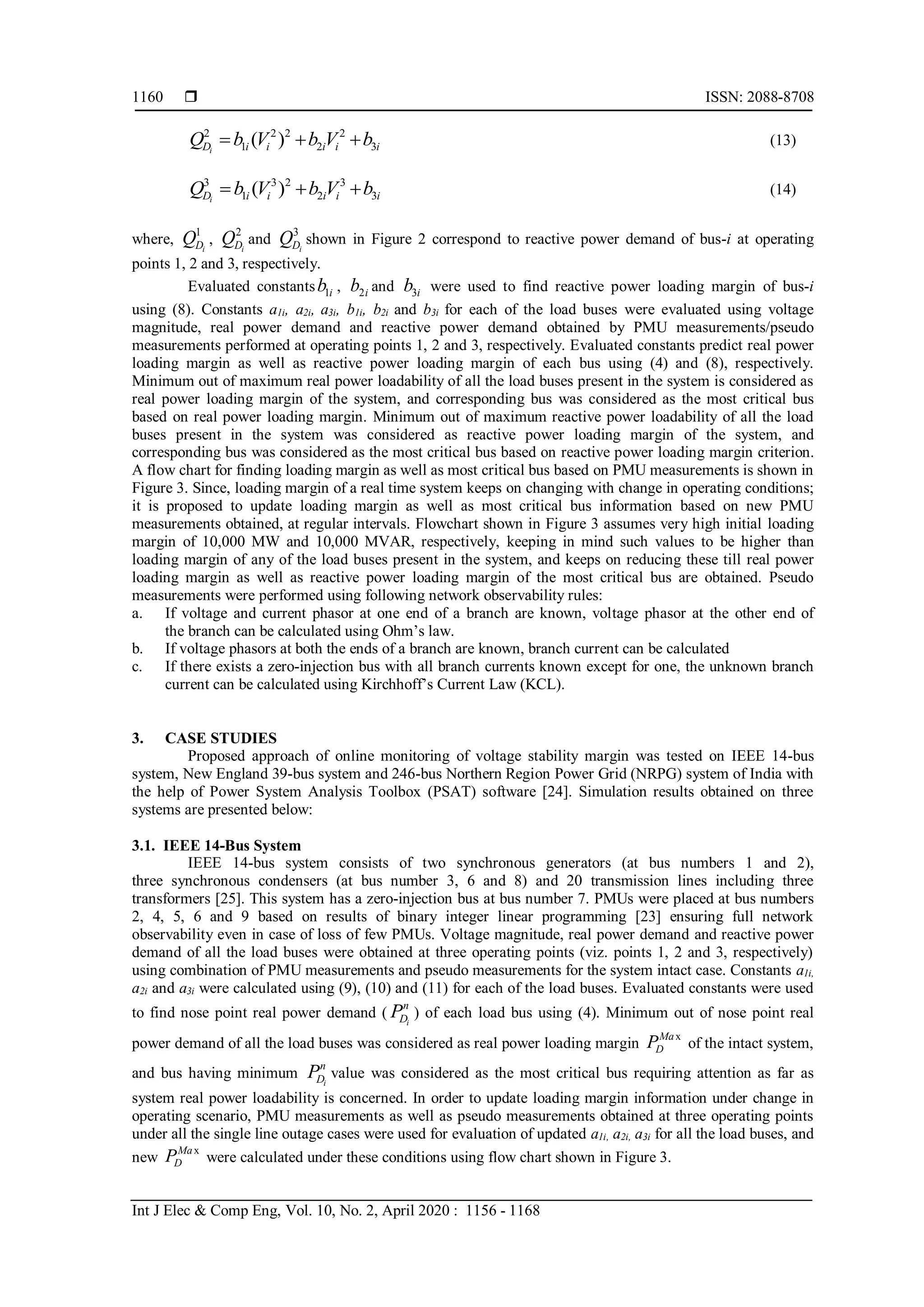 Online monitoring of voltage stability margin using PMU measurements | PDF