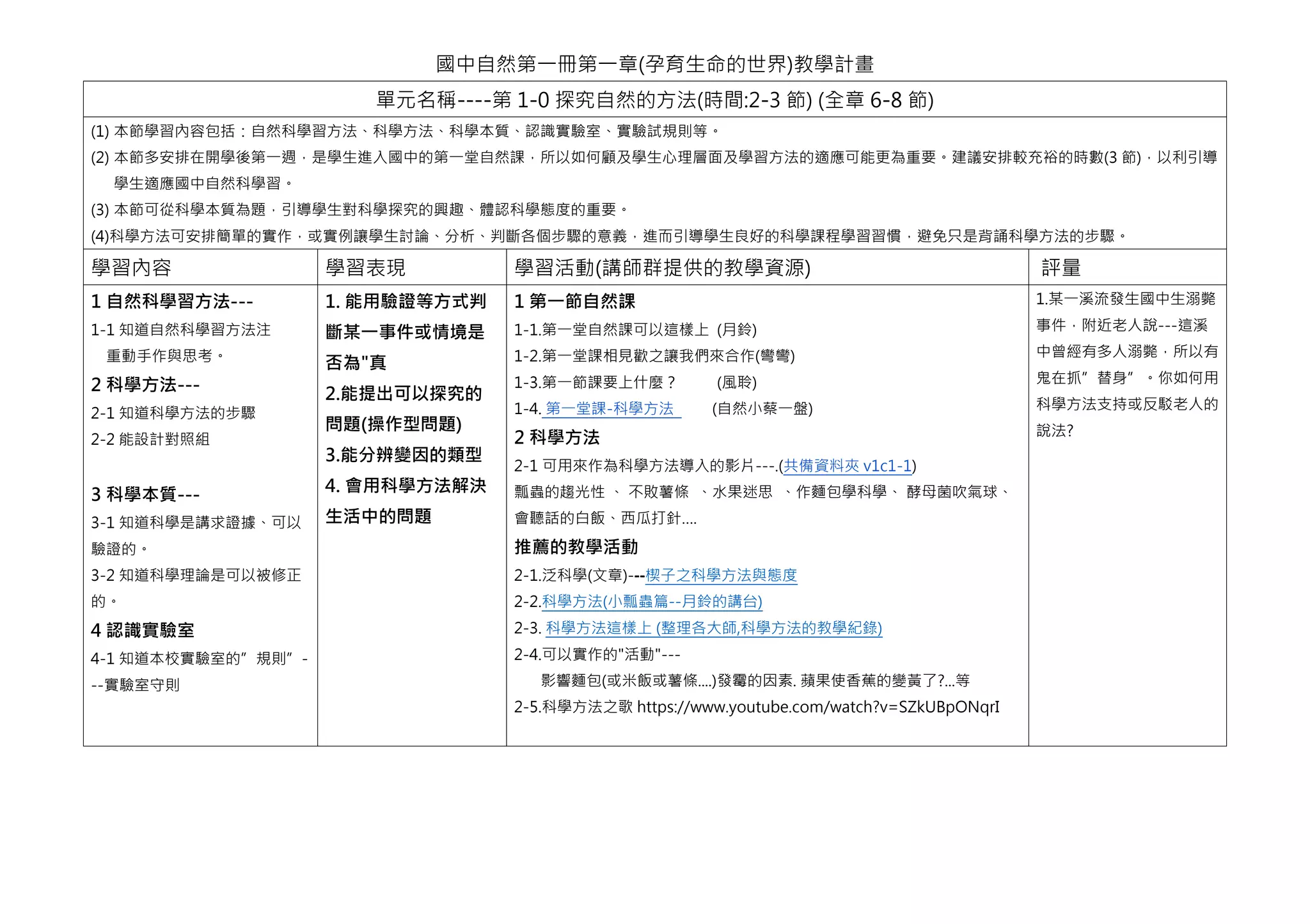 V1第一章單元教學計畫定稿| PDF