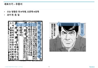 | 글로벌 어플리케이션 개발 시 고려사항
세로쓰기 – 우종서
• 쓰는 방향은 위아래, 오른쪽왼쪽
• 과거 한, 중, 일
11
 