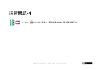 練習問題-4
By Kenji Hiranabe with the kindest help of Prof. Gilbert Strang 12
1 2
3 4
5 6
1 1
1 2
について，MM4 のやり⽅で計算し，通常の計算(MM1)と同じ結果を確認せよ．
 
