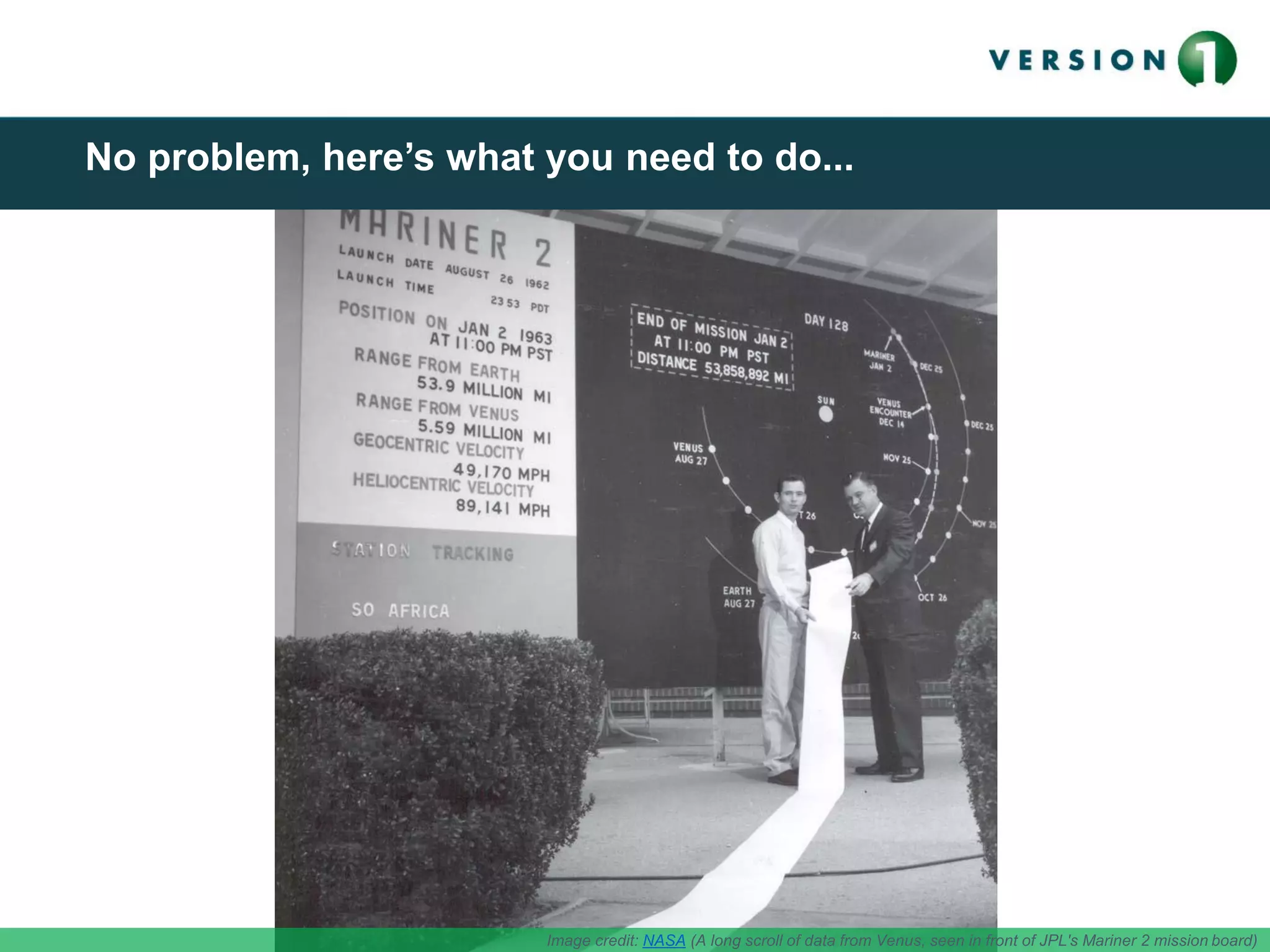 No problem, here’s what you need to do...
Image credit: NASA (A long scroll of data from Venus, seen in front of JPL's Mariner 2 mission board)
 